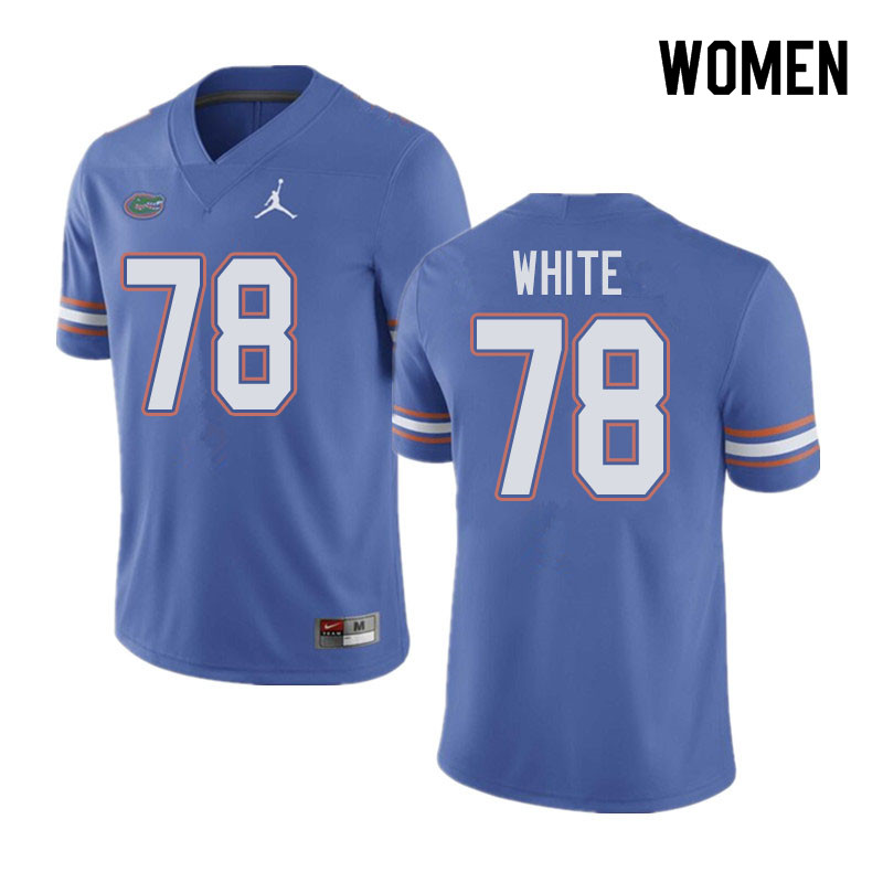 Jordan Brand Women #78 Ethan White Florida Gators College Football Jerseys Sale-Blue